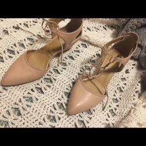 Tan dress wedge short heel